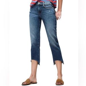 Frame Womens Medium Wash Blue Oakley Le Nouveau Straight Stretch Denim Jeans, 30